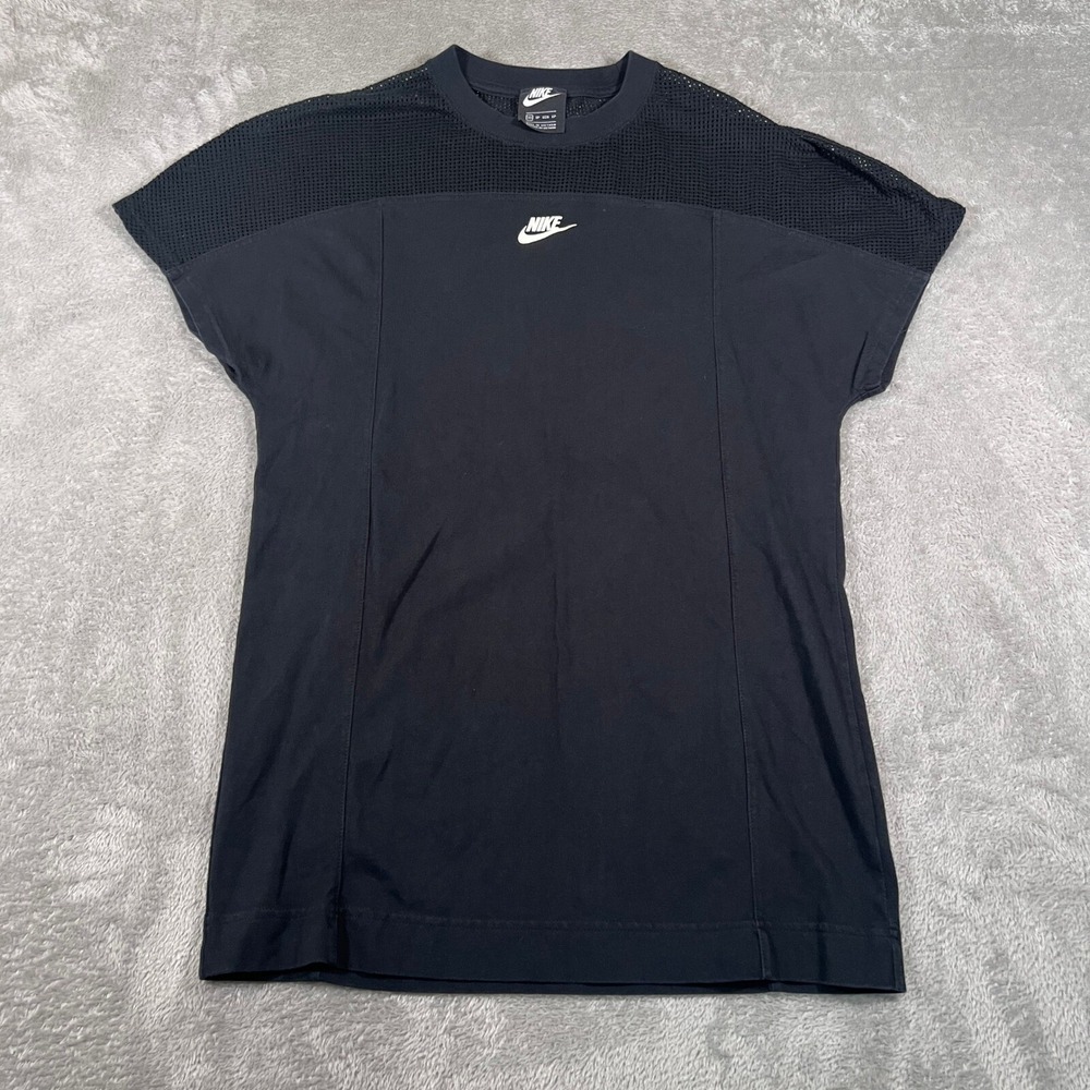 Nike Mesh Top Athletic T-Shirt Activewear Running Training Black XS